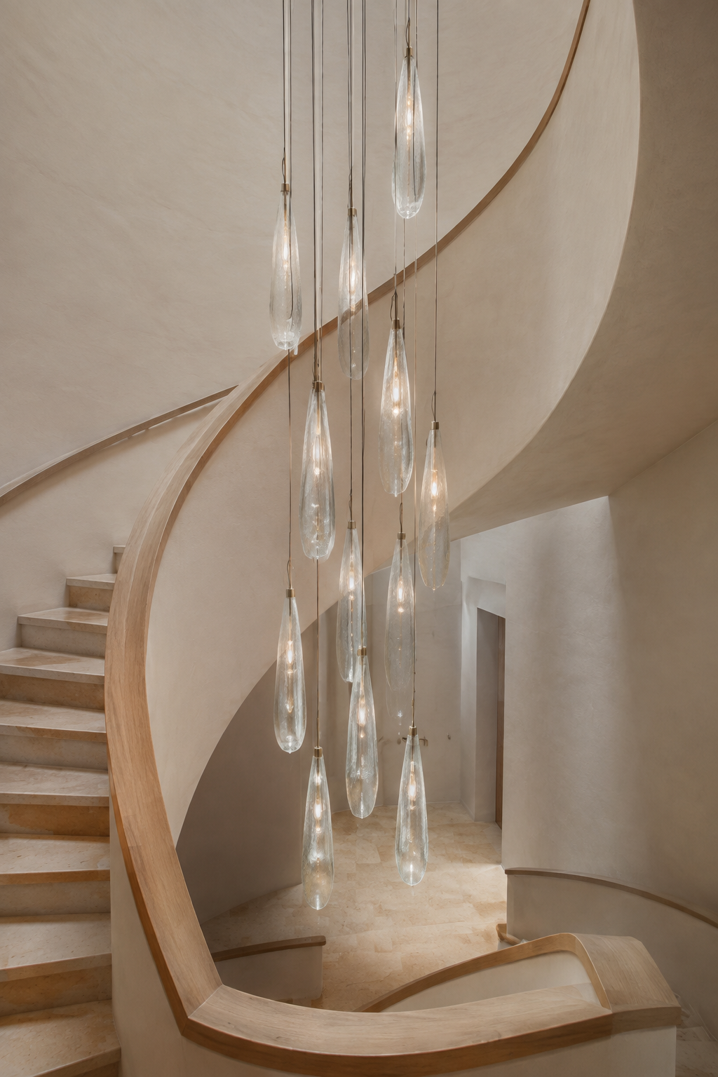 Editorial interior illustrating the setting for foyer chandeliers; not product photography